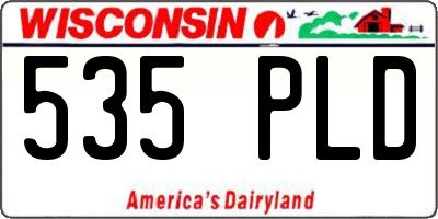 WI license plate 535PLD