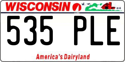 WI license plate 535PLE