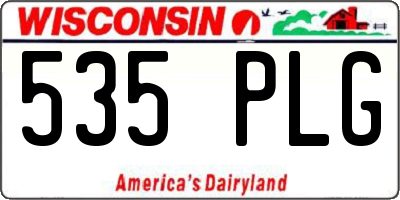 WI license plate 535PLG