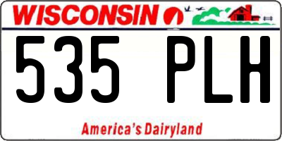 WI license plate 535PLH