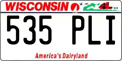 WI license plate 535PLI