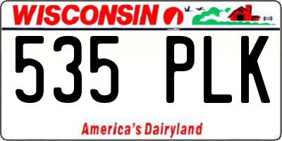 WI license plate 535PLK