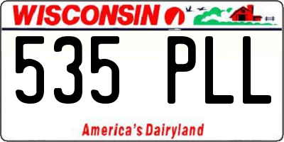 WI license plate 535PLL