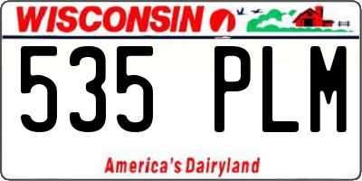 WI license plate 535PLM