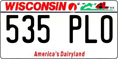 WI license plate 535PLO