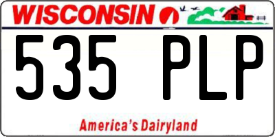 WI license plate 535PLP