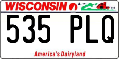 WI license plate 535PLQ