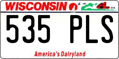 WI license plate 535PLS