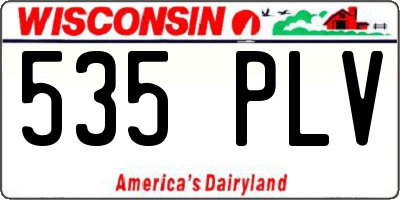 WI license plate 535PLV