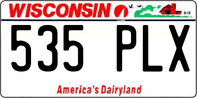 WI license plate 535PLX