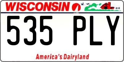 WI license plate 535PLY