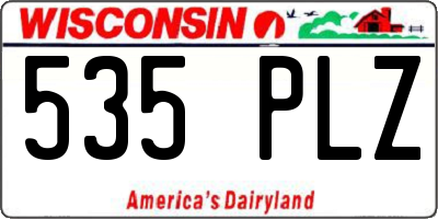 WI license plate 535PLZ