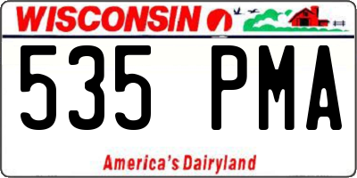 WI license plate 535PMA
