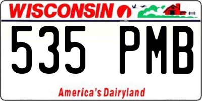 WI license plate 535PMB