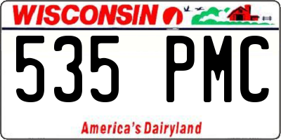 WI license plate 535PMC