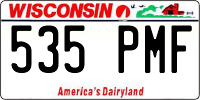 WI license plate 535PMF