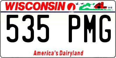WI license plate 535PMG