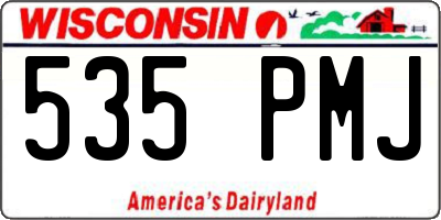 WI license plate 535PMJ