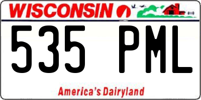 WI license plate 535PML