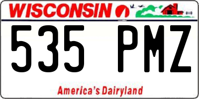 WI license plate 535PMZ
