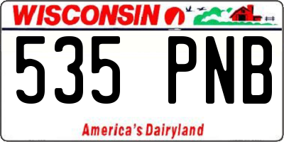 WI license plate 535PNB
