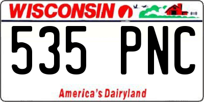 WI license plate 535PNC