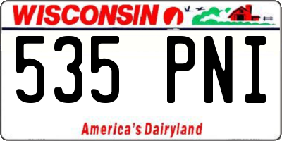 WI license plate 535PNI
