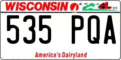 WI license plate 535PQA