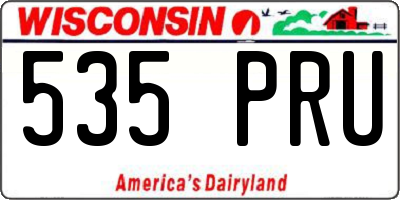 WI license plate 535PRU