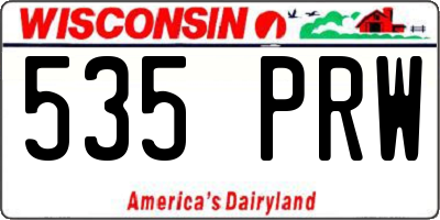WI license plate 535PRW
