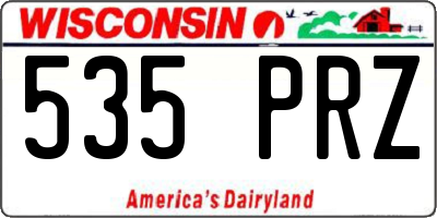 WI license plate 535PRZ
