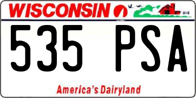 WI license plate 535PSA