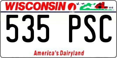 WI license plate 535PSC