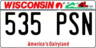 WI license plate 535PSN