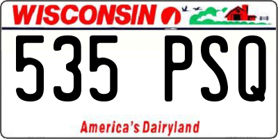 WI license plate 535PSQ