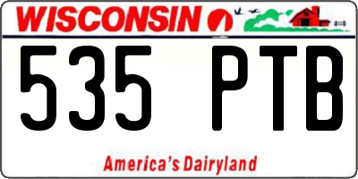 WI license plate 535PTB