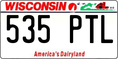 WI license plate 535PTL