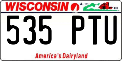 WI license plate 535PTU