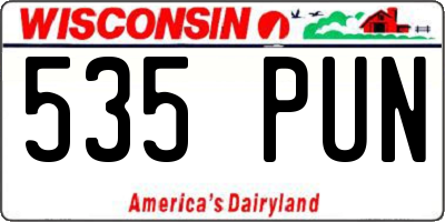 WI license plate 535PUN