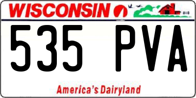 WI license plate 535PVA