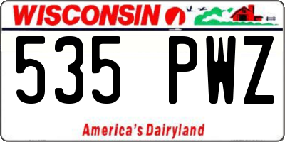 WI license plate 535PWZ