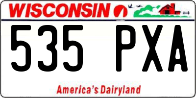WI license plate 535PXA