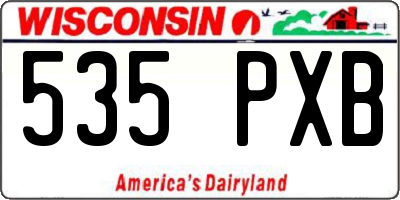 WI license plate 535PXB