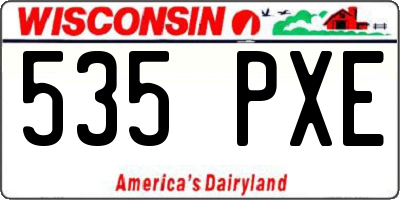 WI license plate 535PXE