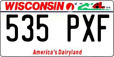 WI license plate 535PXF
