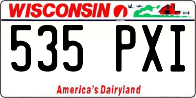 WI license plate 535PXI