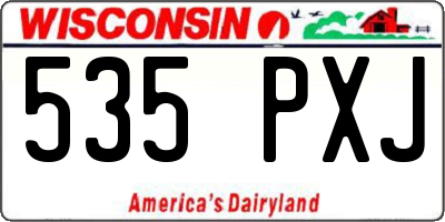 WI license plate 535PXJ