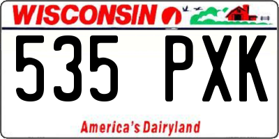 WI license plate 535PXK