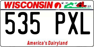 WI license plate 535PXL