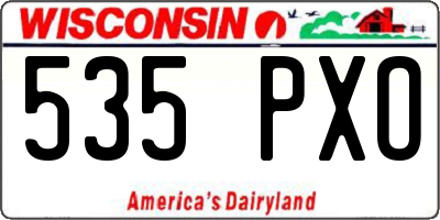 WI license plate 535PXO